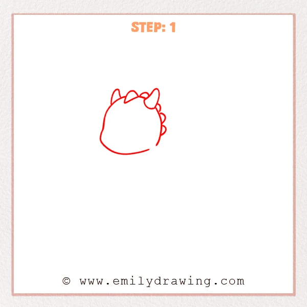 how to draw a flying dragon - Step 1